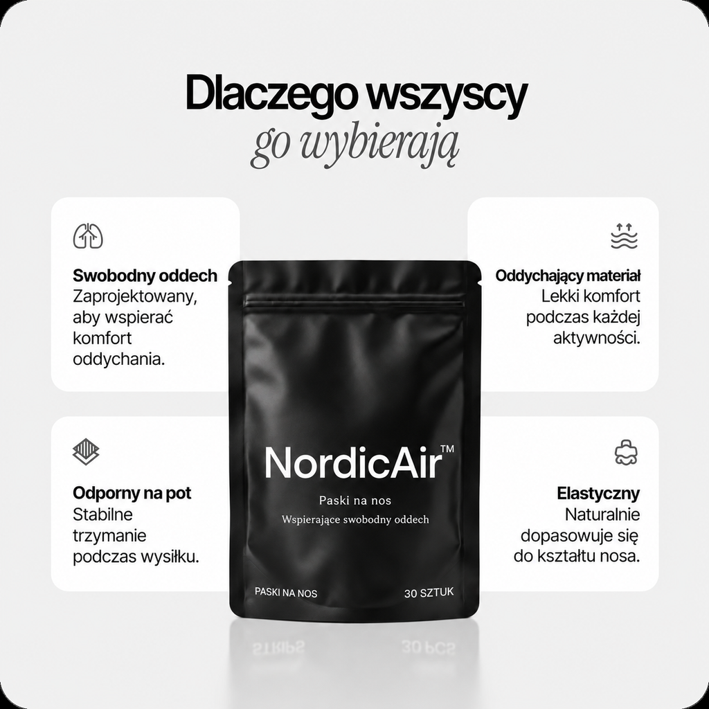 NordicAir™ – paski na nos wspierające swobodny oddech