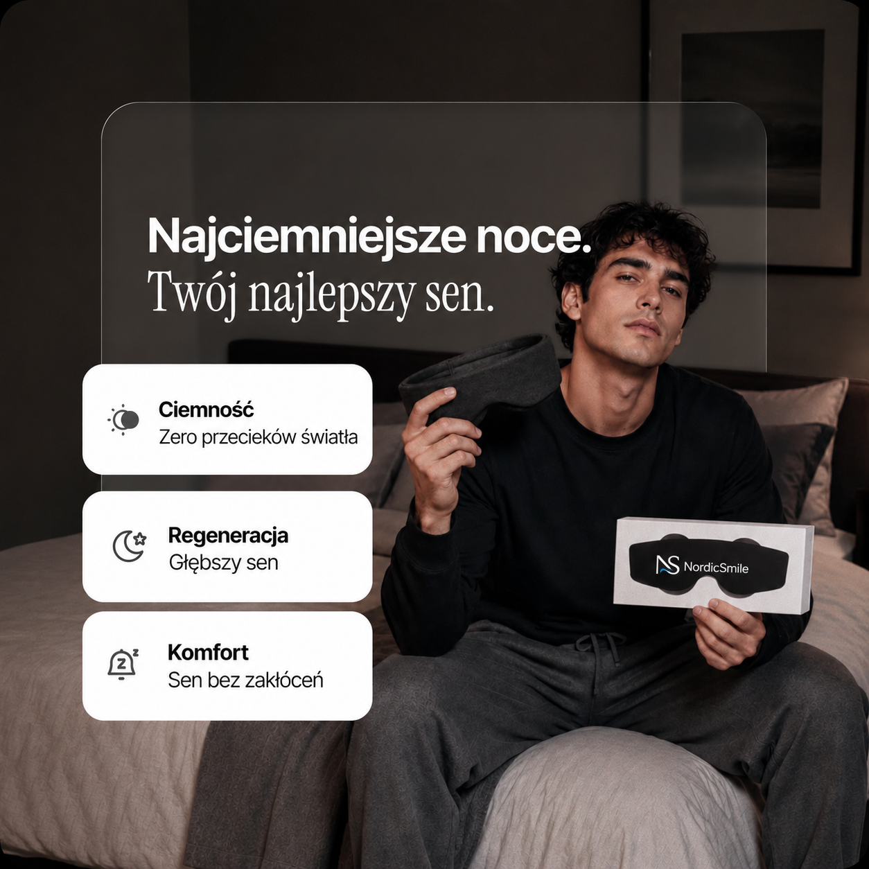 Nordycka Noc™ - maska zaciemniająca 3D do głębokiego snu