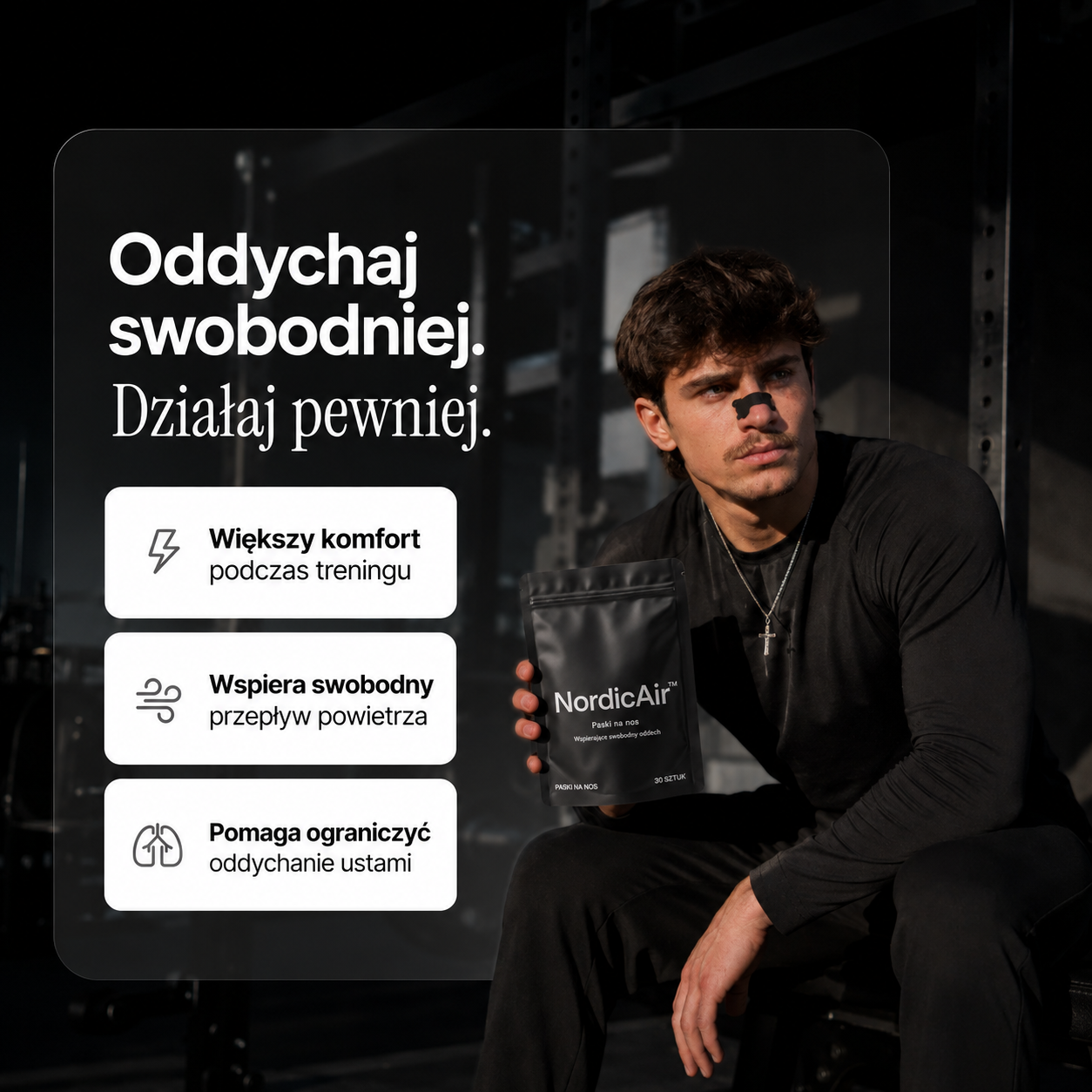 NordicAir™ – paski na nos wspierające swobodny oddech