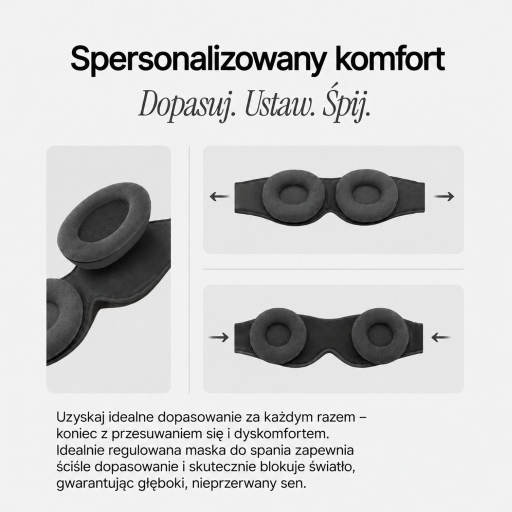 Nordycka Noc™ - maska zaciemniająca 3D do głębokiego snu