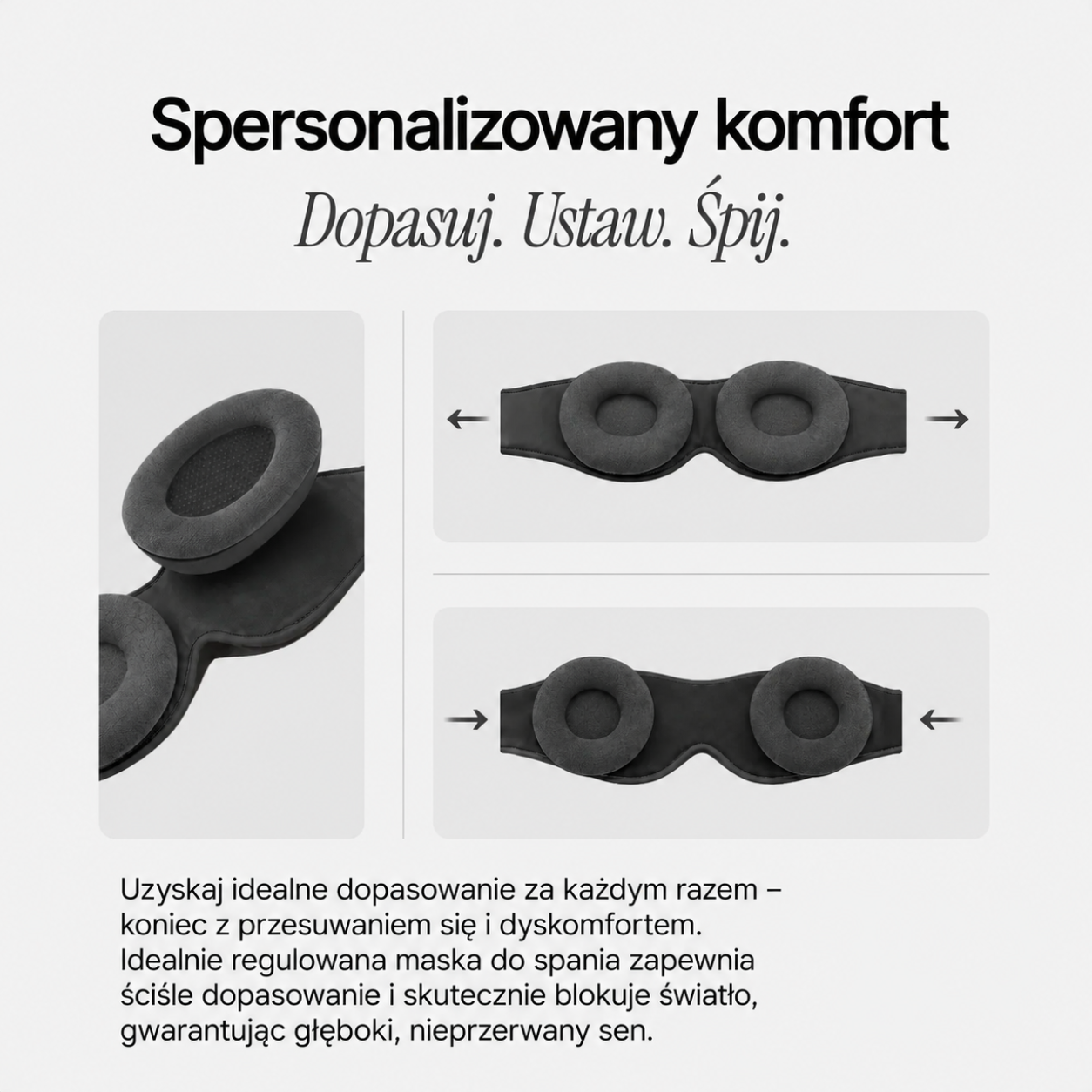 Nordycka Noc™ - maska zaciemniająca 3D do głębokiego snu