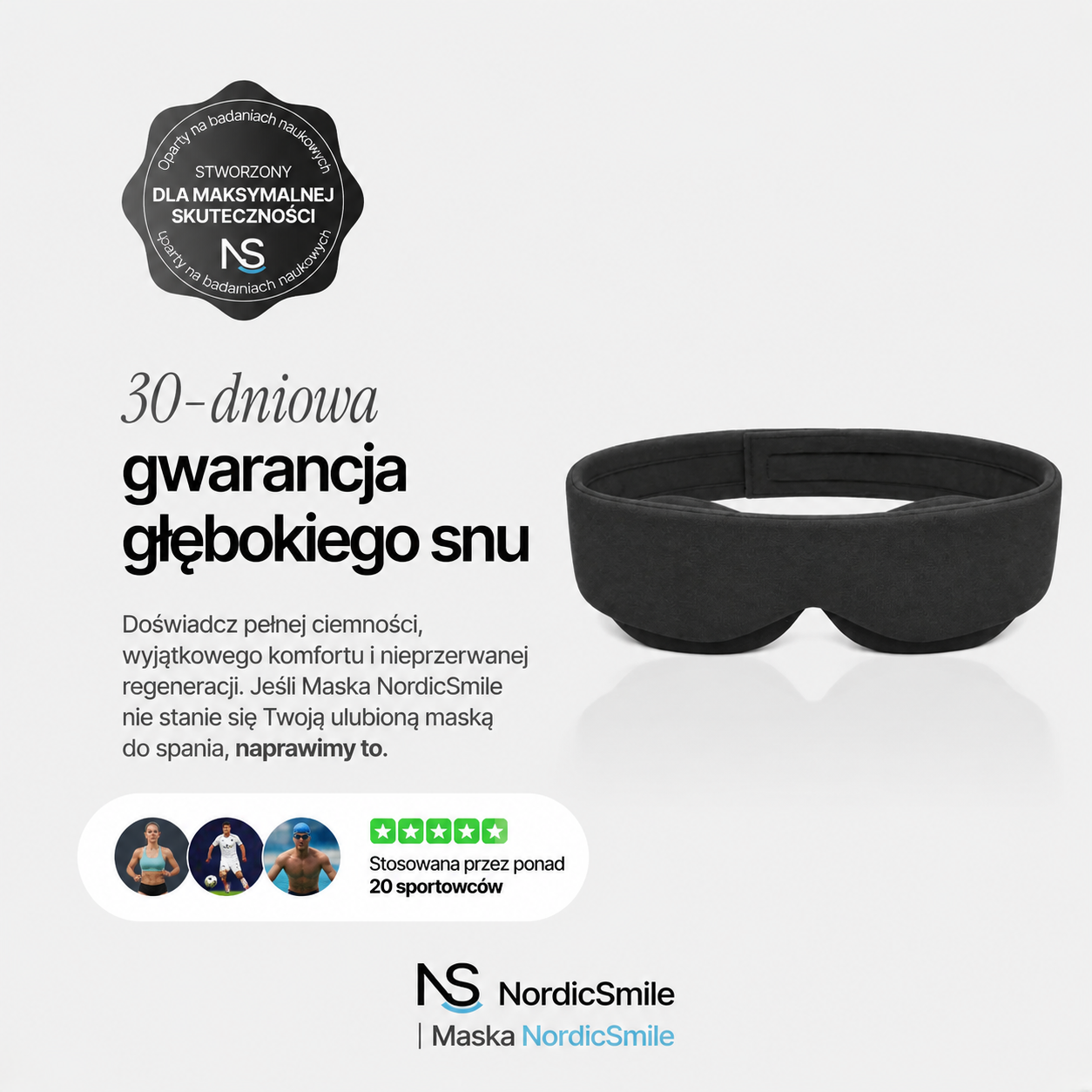 Nordycka Noc™ - maska zaciemniająca 3D do głębokiego snu