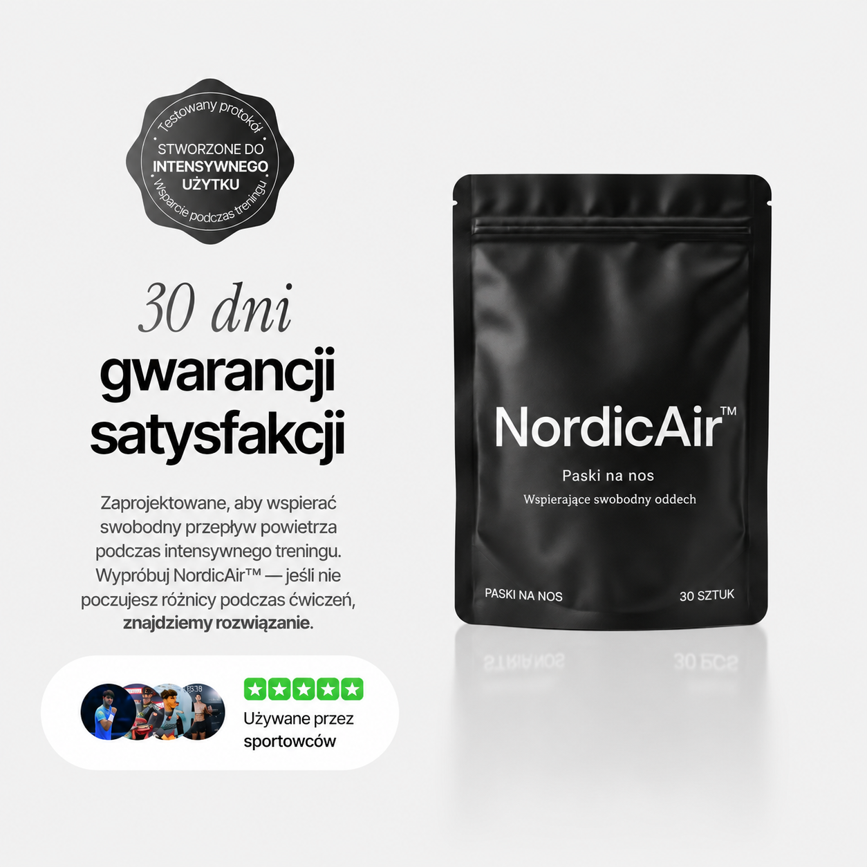 NordicAir™ – paski na nos wspierające swobodny oddech