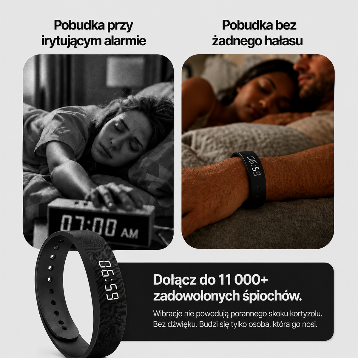 ONYX™ Budzik, który obudzi Cię Wibracją - nie budząc nikogo obok